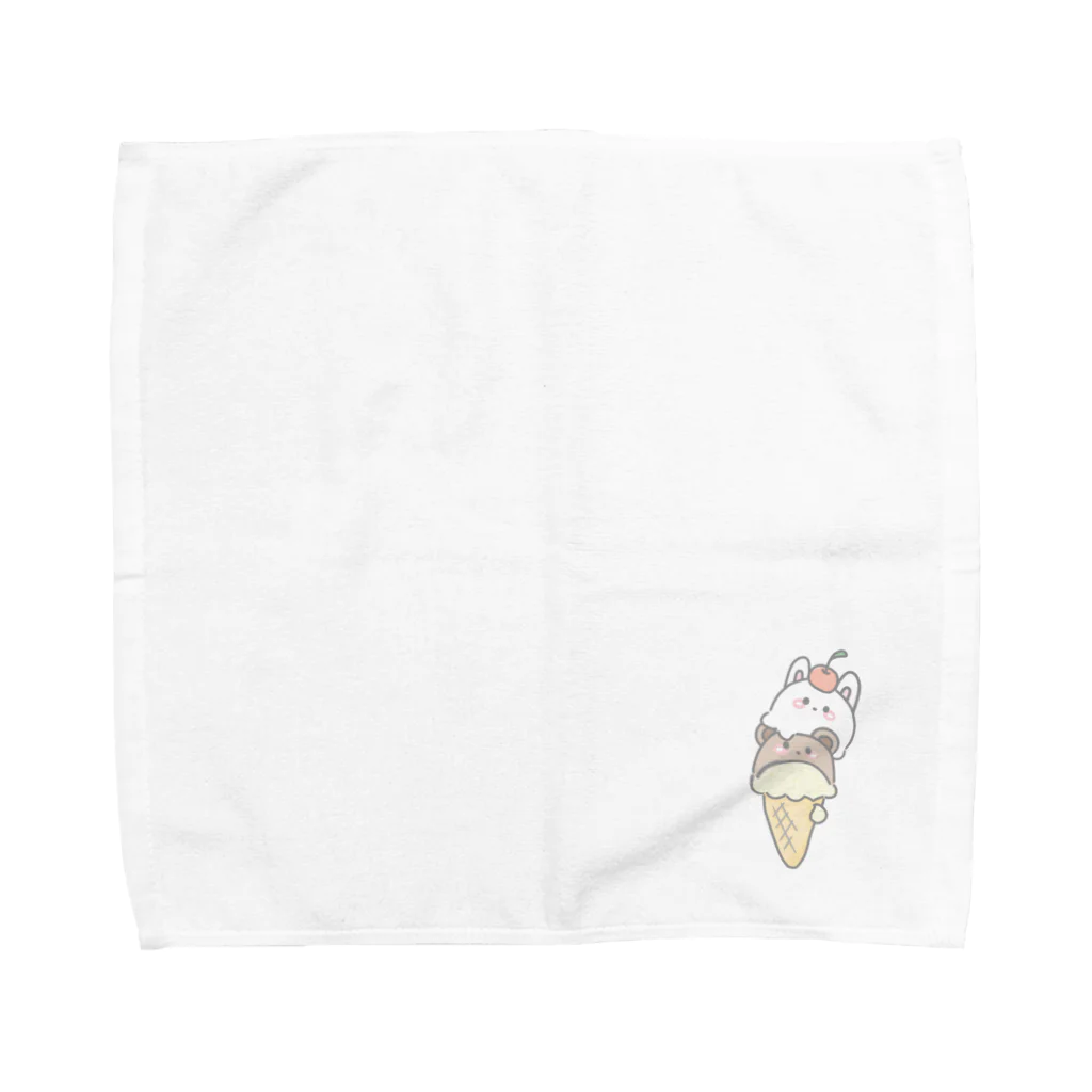 もふのみせのアイスのタオル Towel Handkerchief