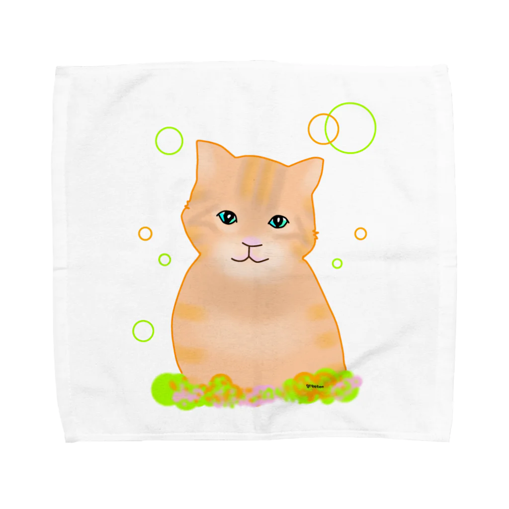 greetenの癒し猫　茶トラ Towel Handkerchief