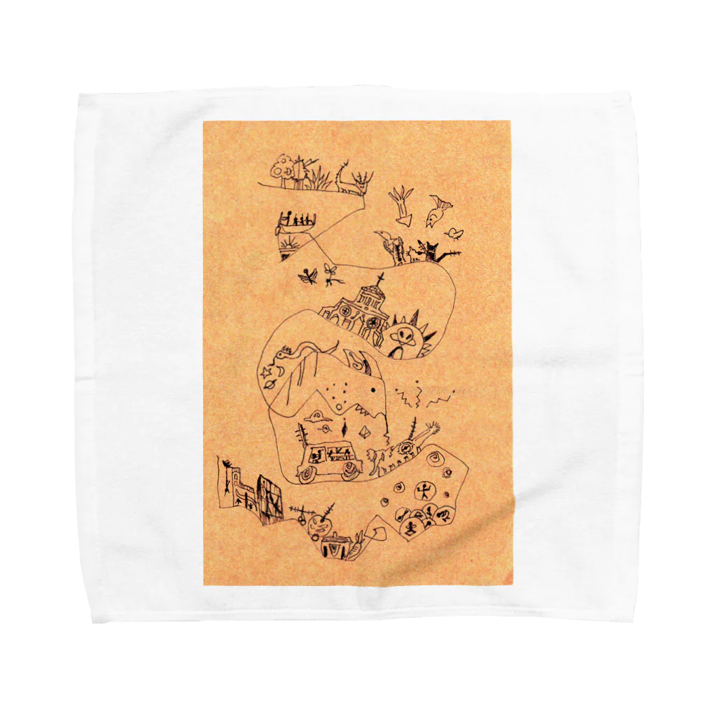 higemaru shopの頭の中のストライプ Towel Handkerchief