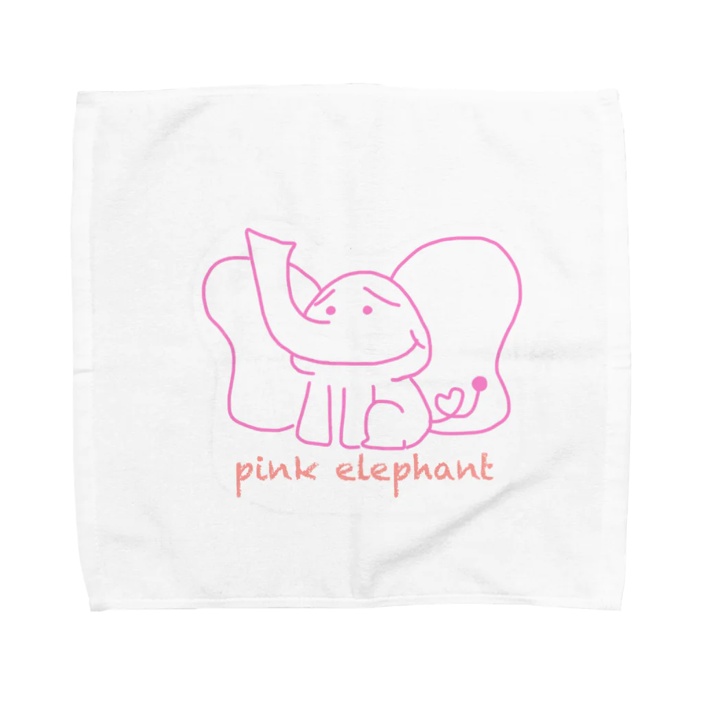お絵描き屋さんのおみせ。のpink elephant Towel Handkerchief