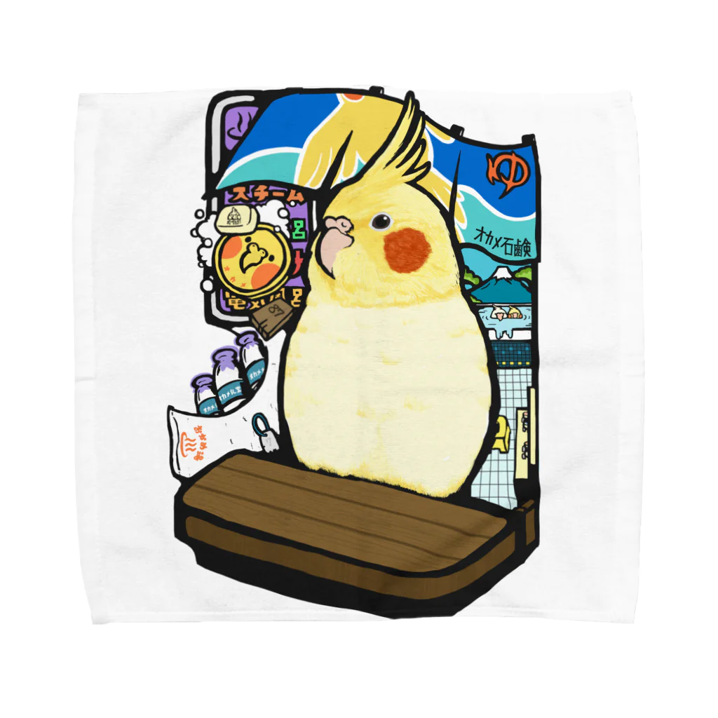 ムクのオカメインコの銭湯 Towel Handkerchief