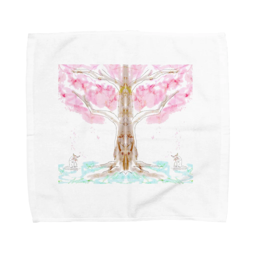 izumimimimimimiの桜の木の下に猫何匹？ Towel Handkerchief