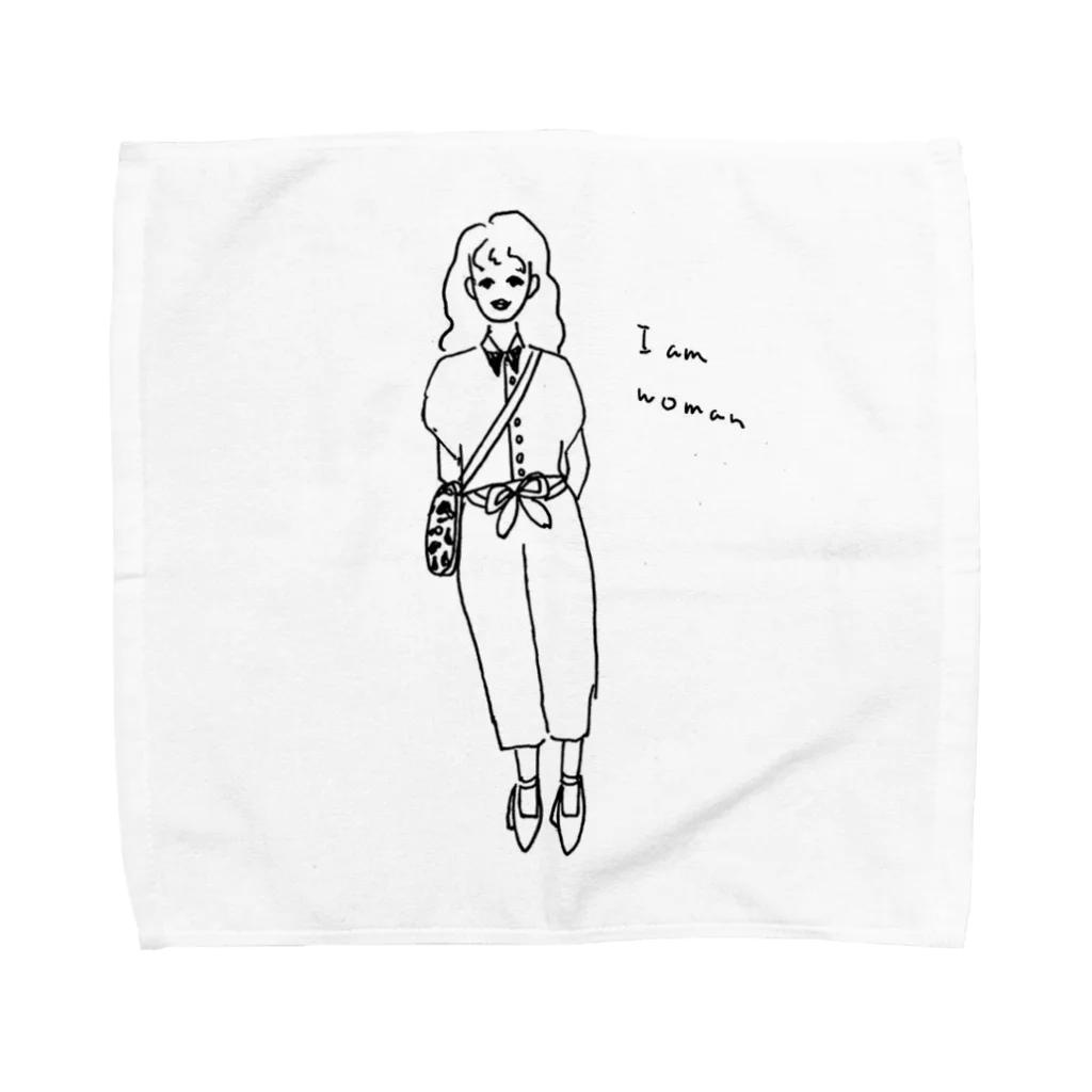 ミュンゼルアンジュのI am woman ガーリー Towel Handkerchief