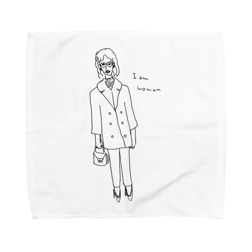 ミュンゼルアンジュのI am woman レトロガール Towel Handkerchief