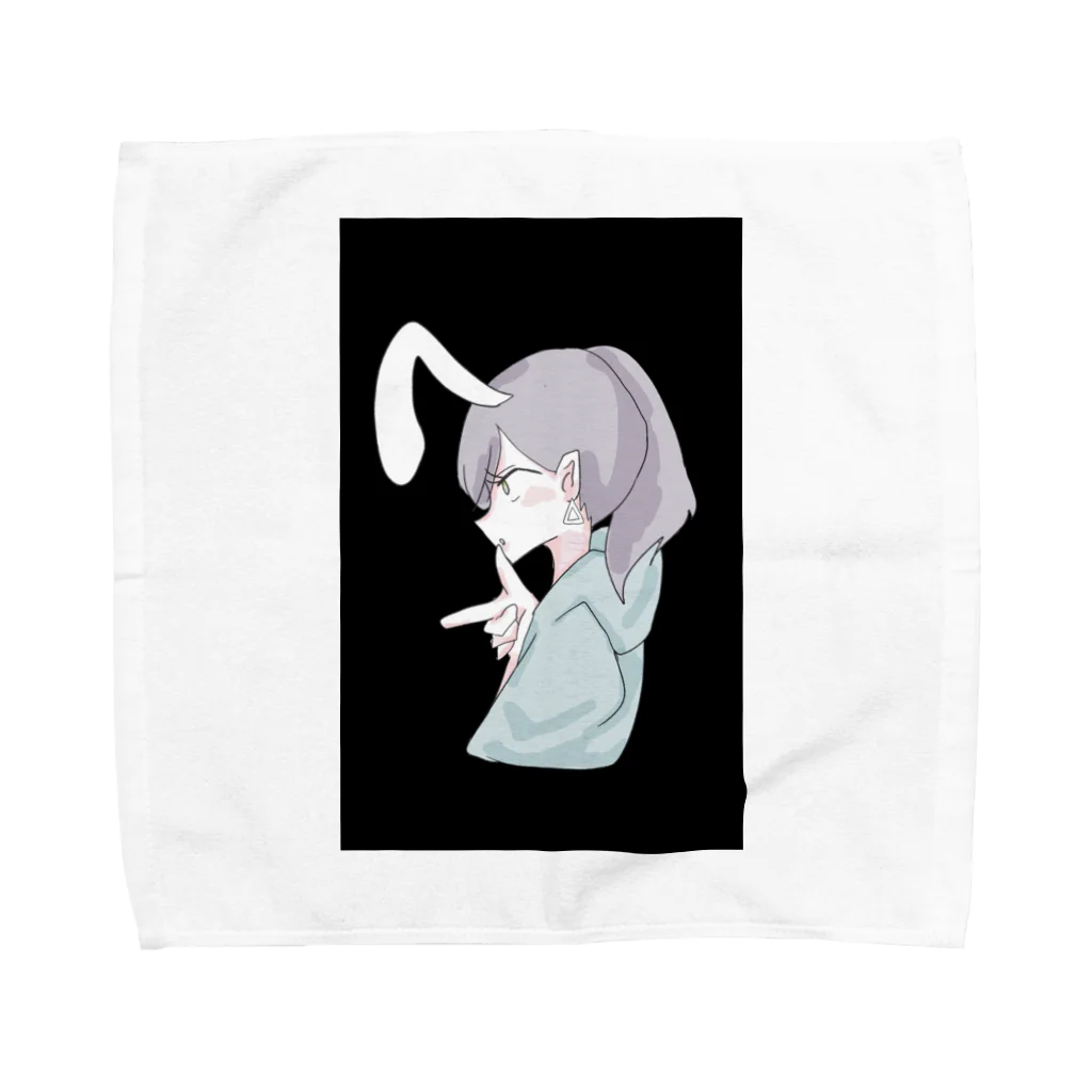 はくろ(Hakuro)のラムネのラムちゃん black Towel Handkerchief