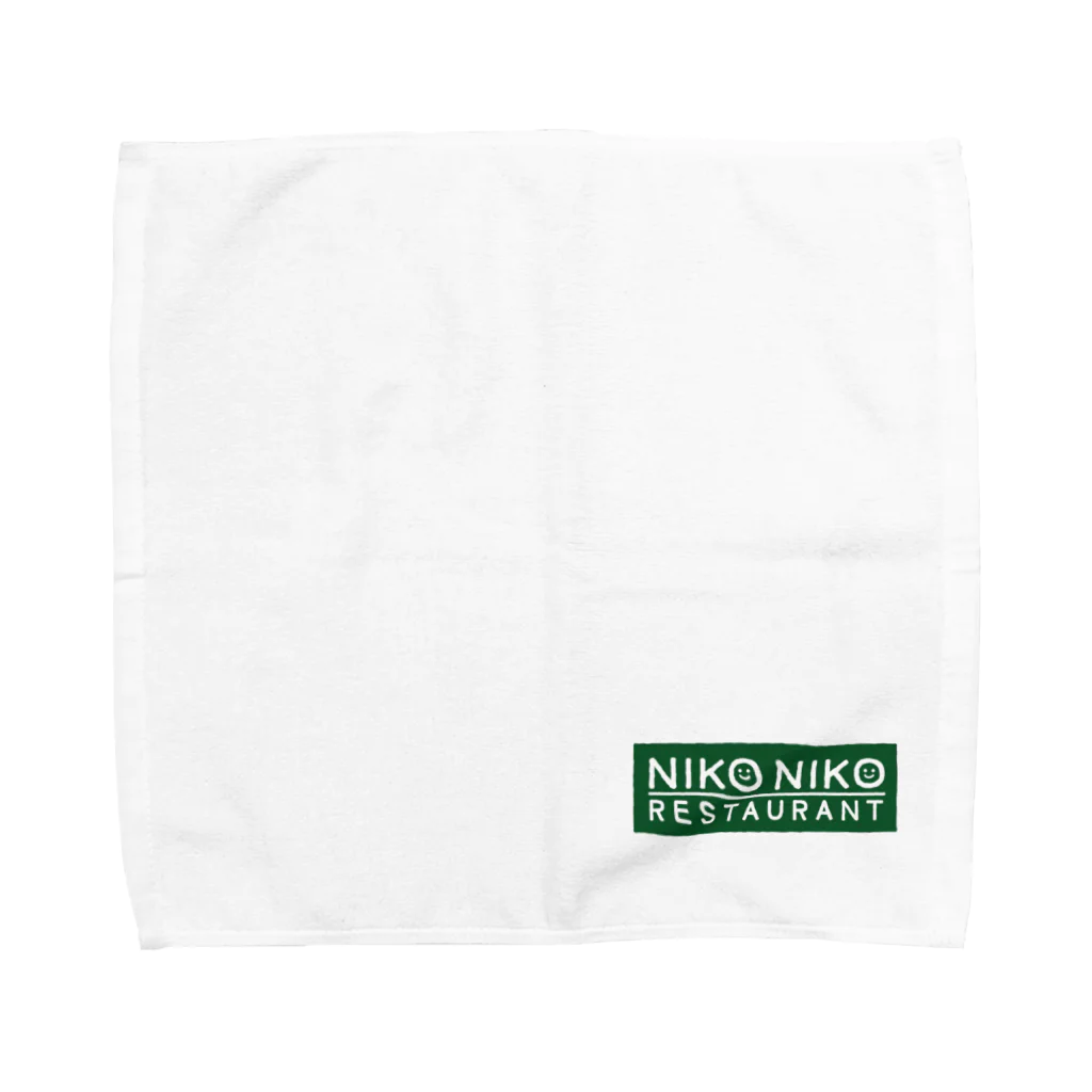 ベジタリアンタイ料理＊ニコニコレストランのお店のnikonikoロゴグリーン Towel Handkerchief