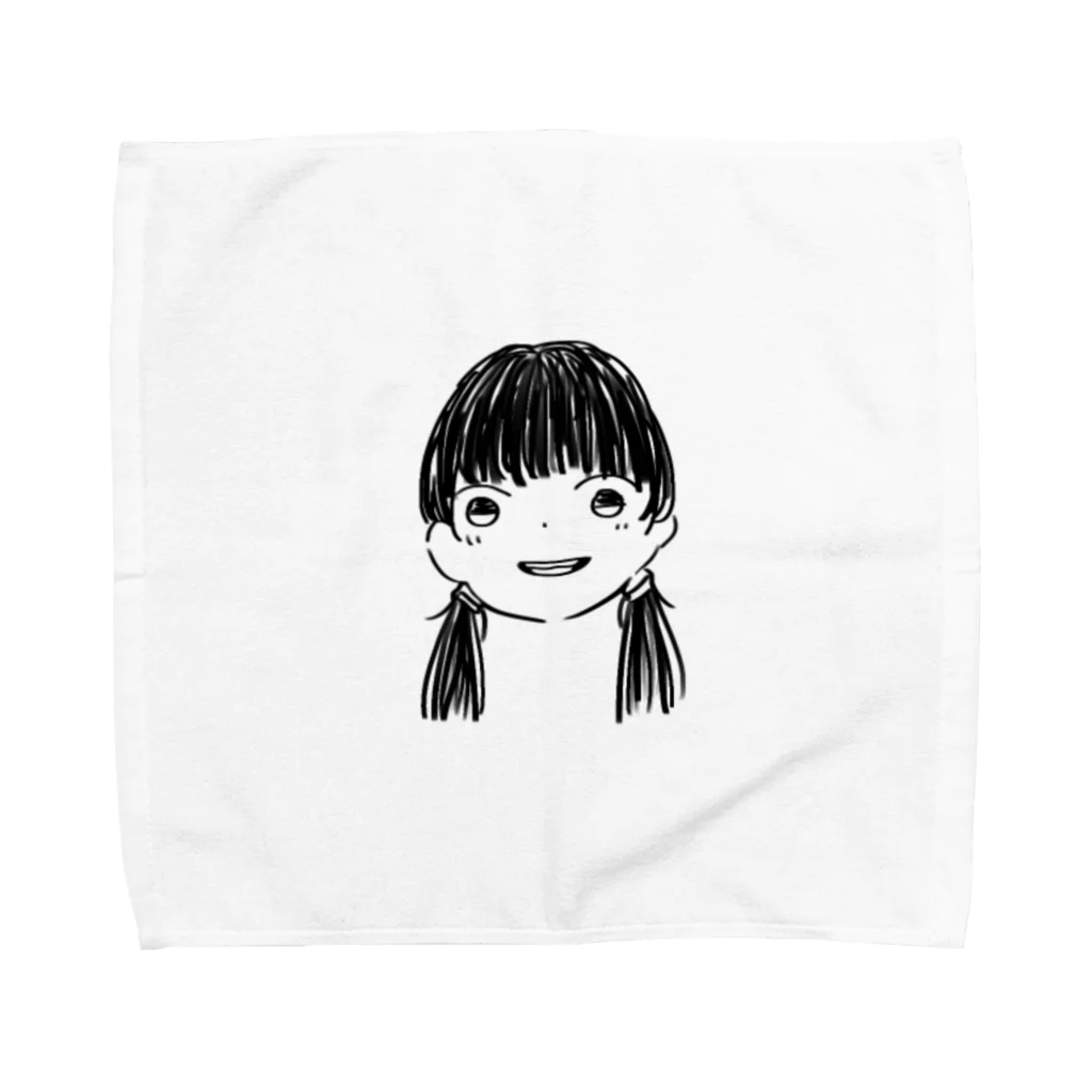 きゅーちゃんのグッズの黒髪Girl Towel Handkerchief