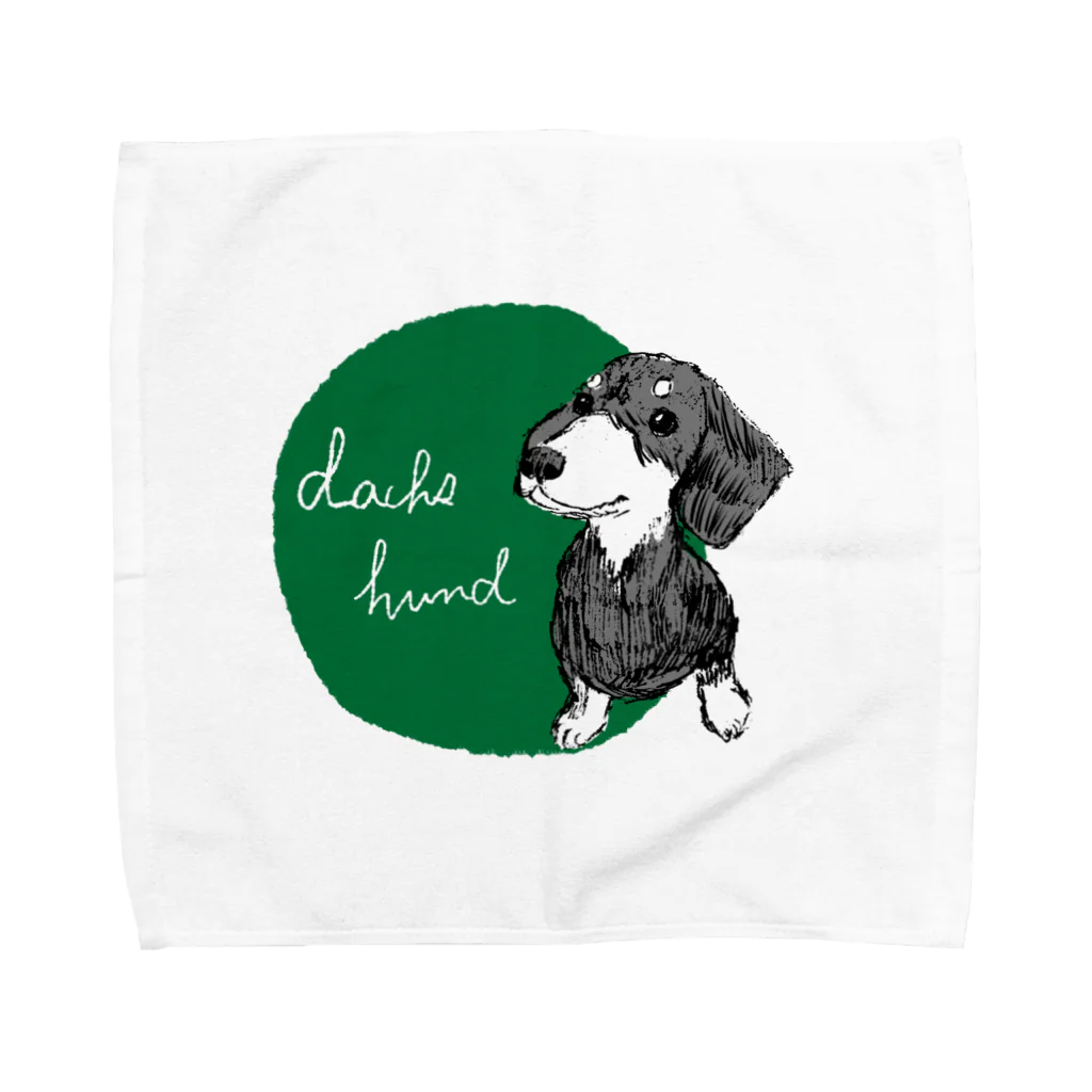 Ayumi HIdakaのダックスフント green Towel Handkerchief