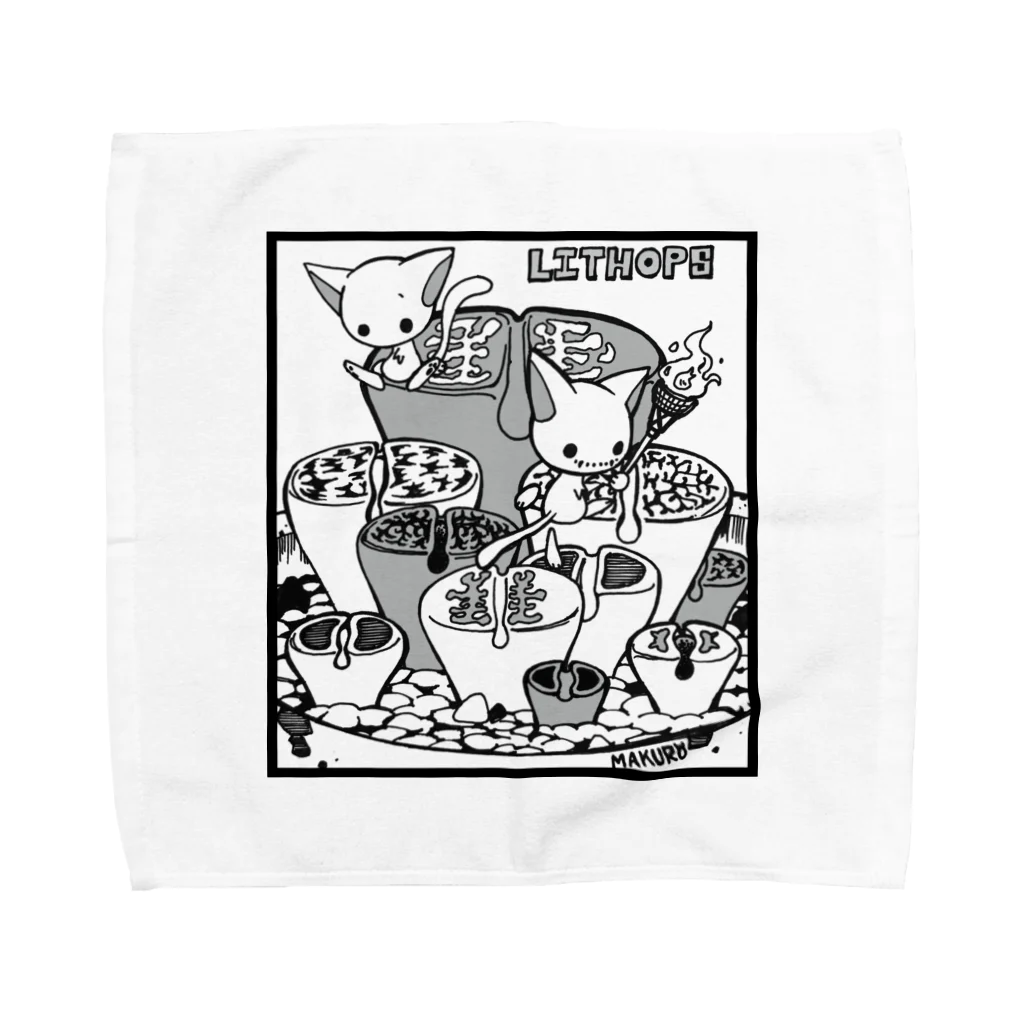 MakuroのShadow cat(リトープス) Towel Handkerchief