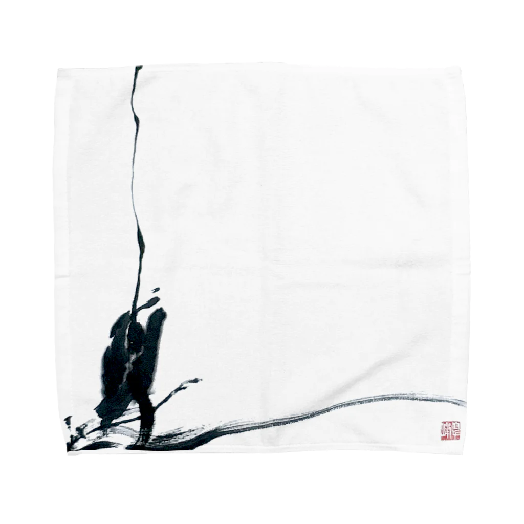 書家・書道家・墨象アーティスト / 市川翠峰の一輪 Towel Handkerchief