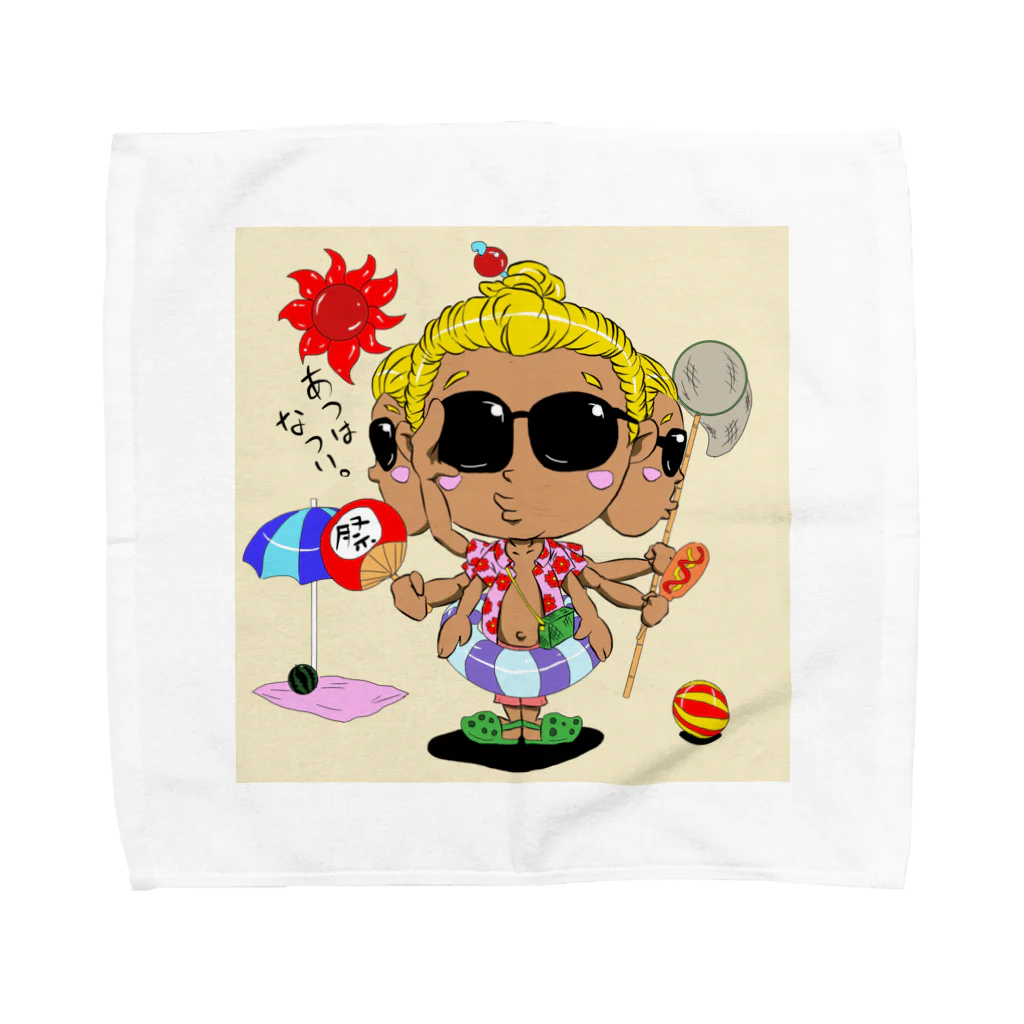 かさぎたすくのディフォルメあしゅら。夏バージョン。 Towel Handkerchief