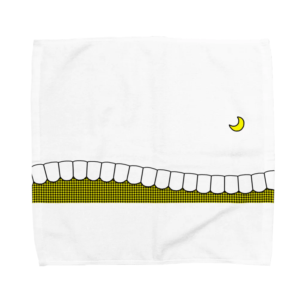 歯りきり雑貨店の歯-HA yellow タオルハンカチ