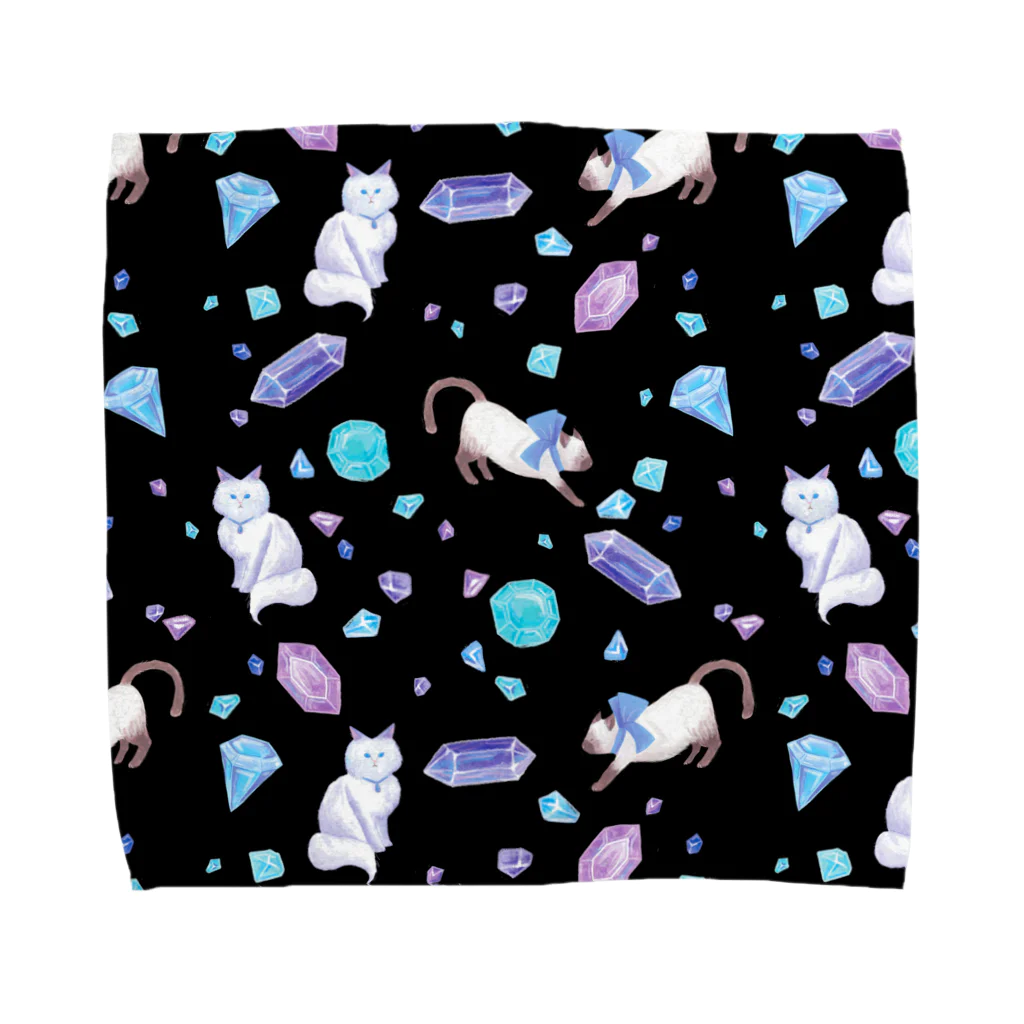 Fanfleecyのgemstone(black) Towel Handkerchief