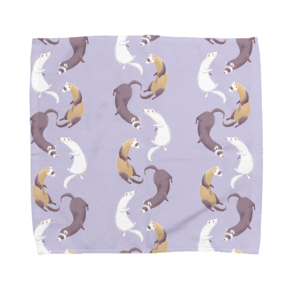 Fanfleecyのferret(lavender) Towel Handkerchief
