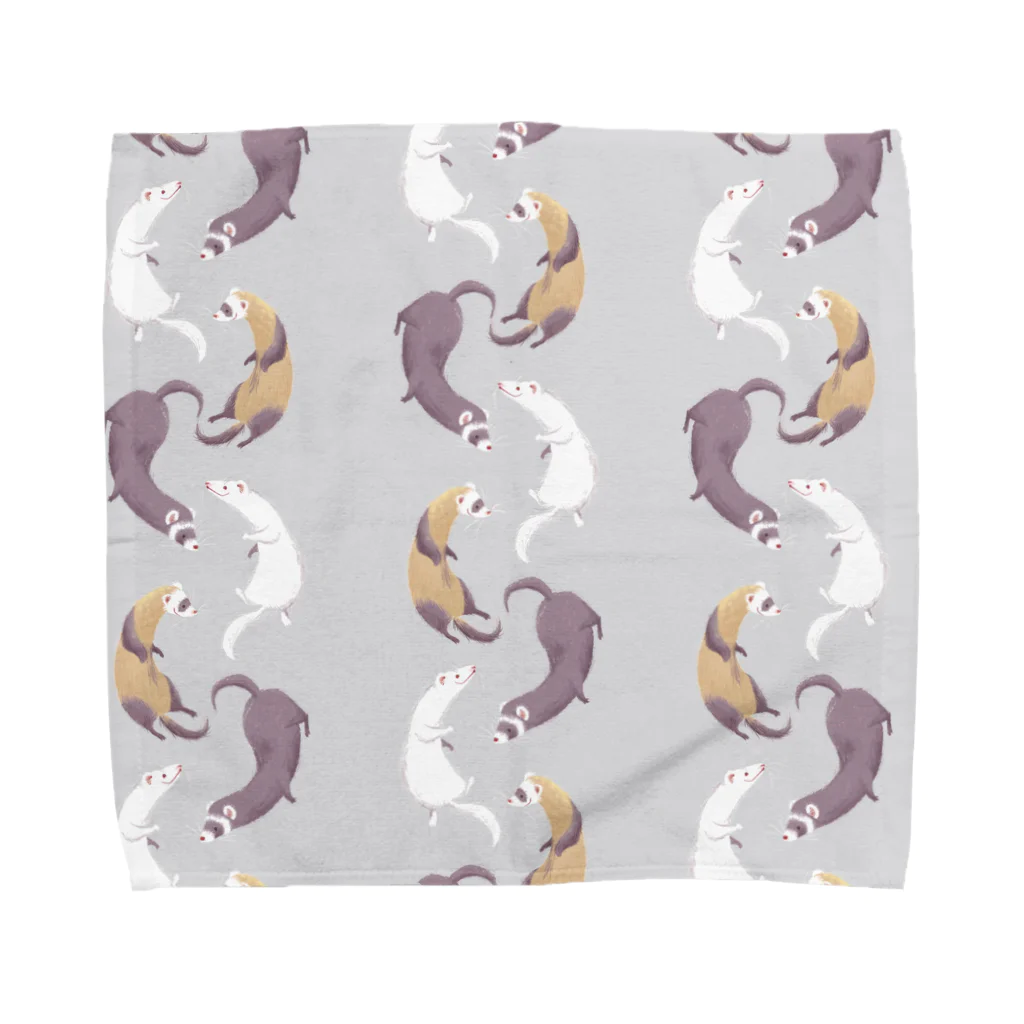 Fanfleecyのferret(gray) Towel Handkerchief