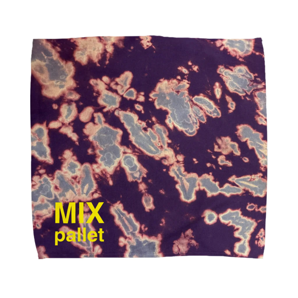 Mix pallet りょうのタイダイ染めプリント　紫 タオルハンカチ