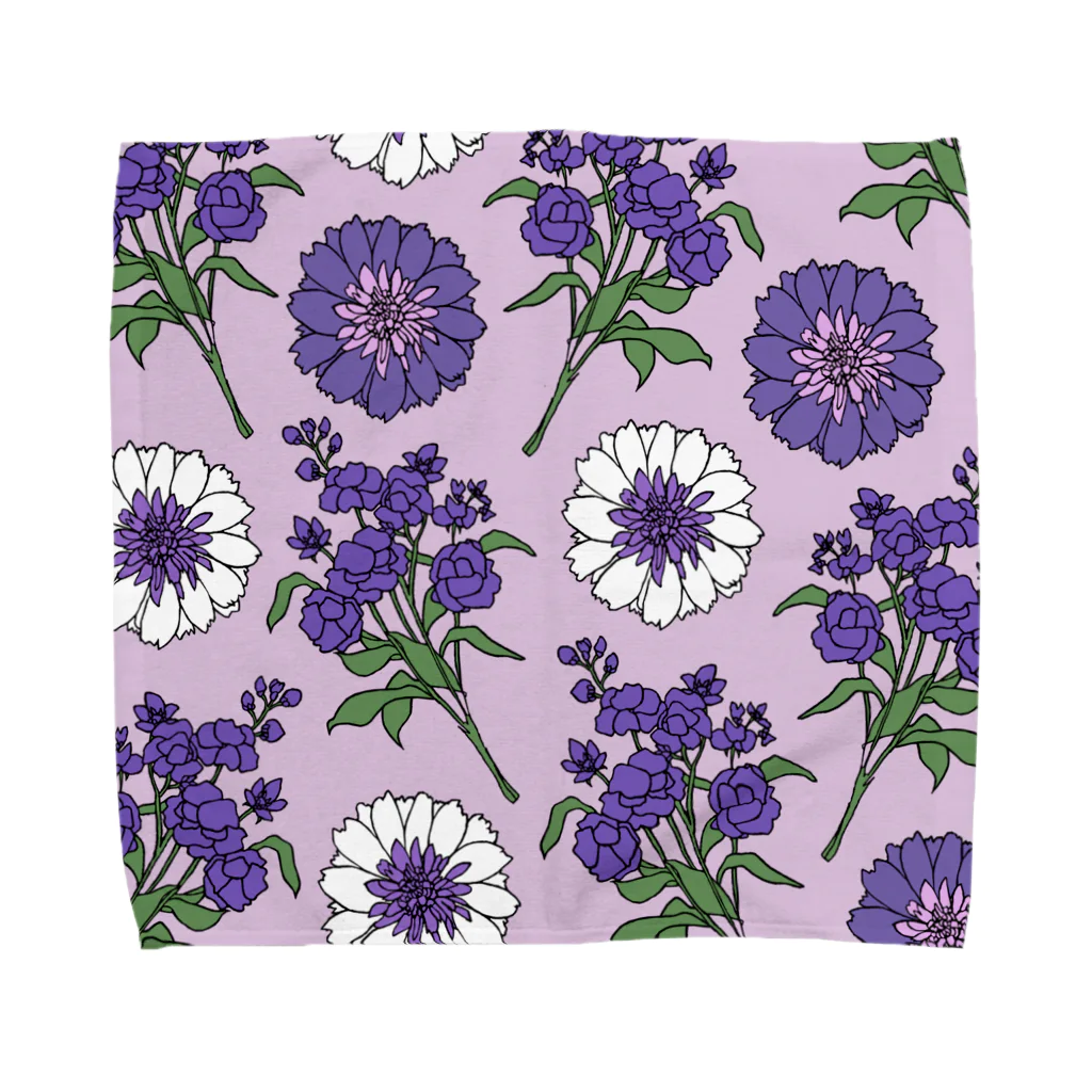 lg_hの花柄（パープル） Towel Handkerchief