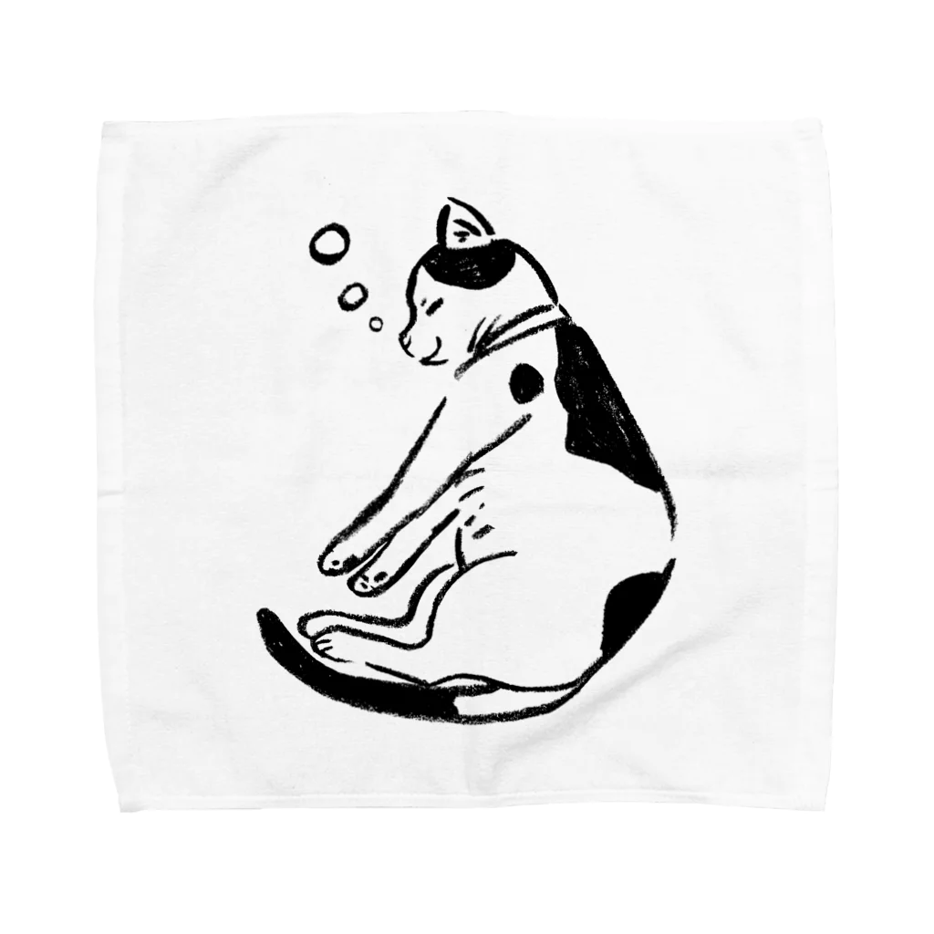 ofuton catのI love sleeping!両手をのびーっと伸ばすにゃんこ Towel Handkerchief