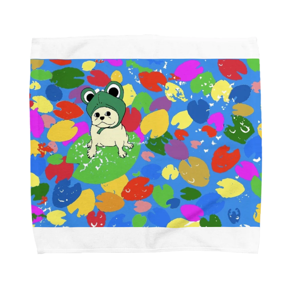 ナミノコ雑貨店のフレブルカエル Towel Handkerchief