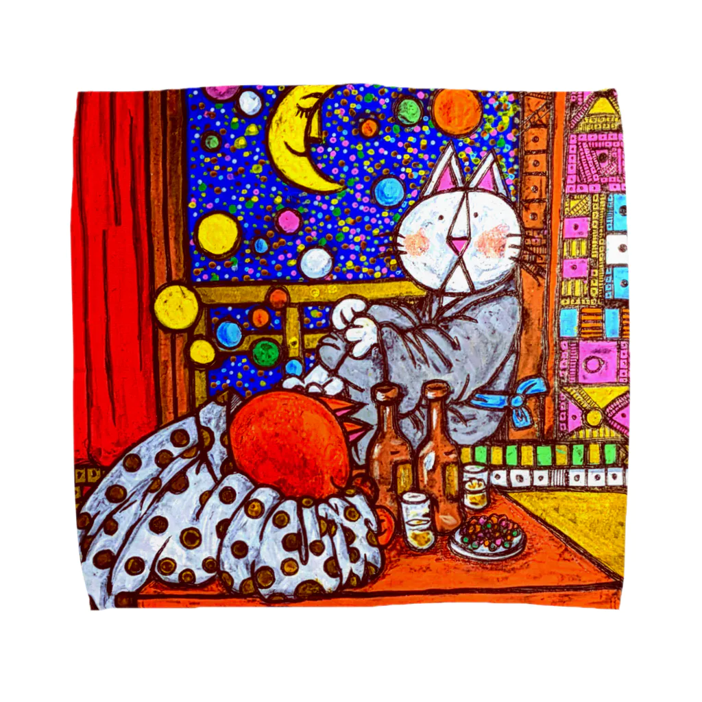 関ヶ原すー子の旅先で酔っ払った猫🐱 Towel Handkerchief