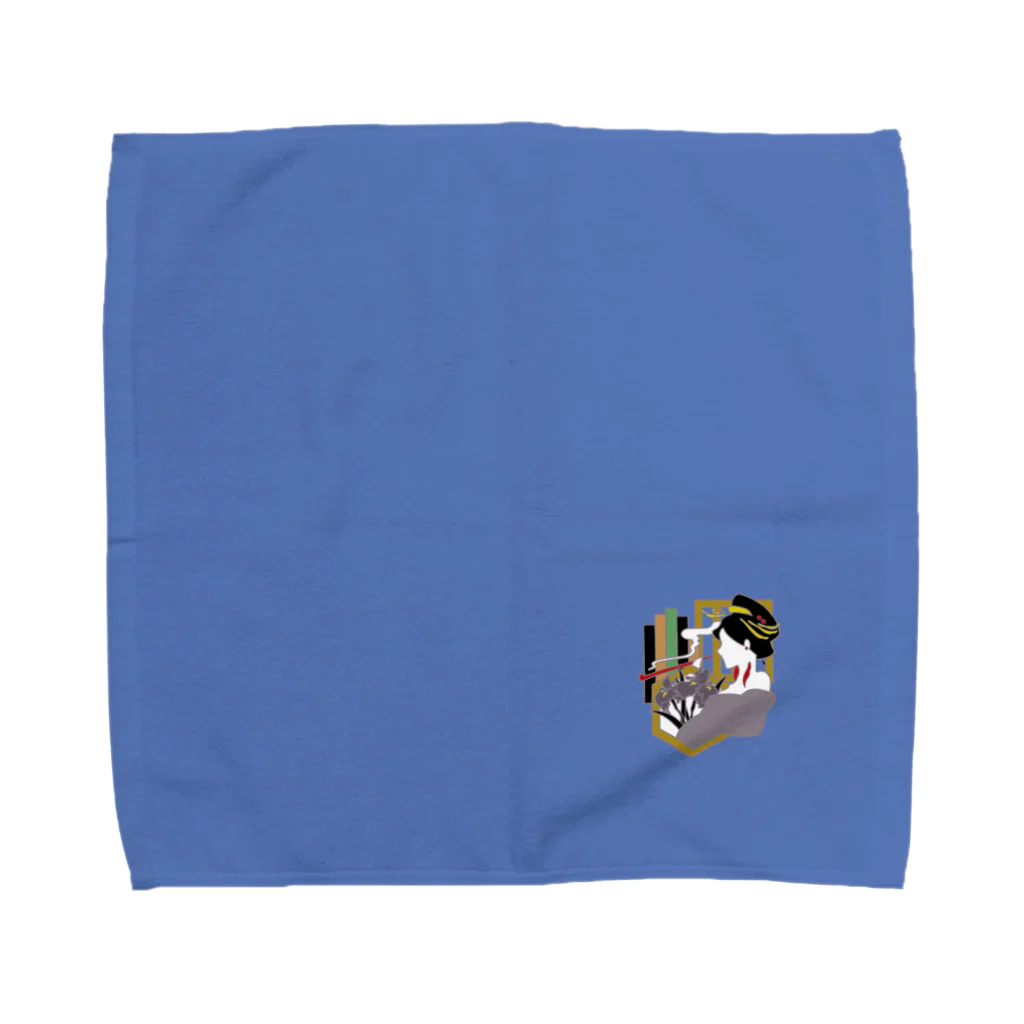 GOODS SHOP【そぞろな小窓】 SUZURI店の[ワンポイント]【寄席】《紫》タオルハンカチ Towel Handkerchief