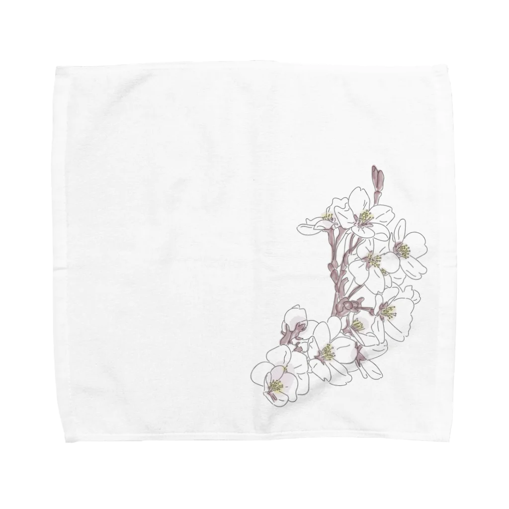 hsyの桜の線画 Towel Handkerchief