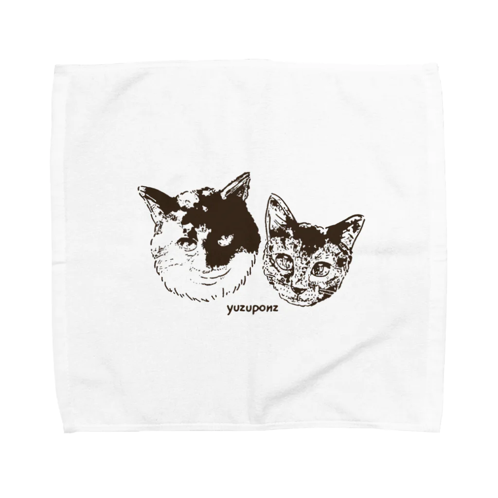 ゆずぽんず公式オンラインショップのゆずぽんず　モノクロデザインシリーズ Towel Handkerchief