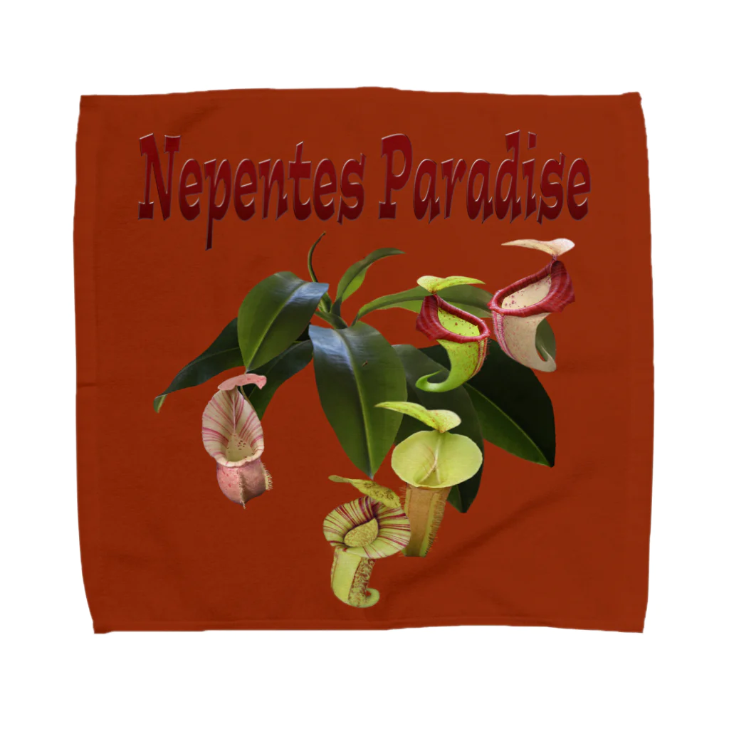 Exotc Peony～絵夢～のNepentes Paradiseシリーズ赤 Towel Handkerchief