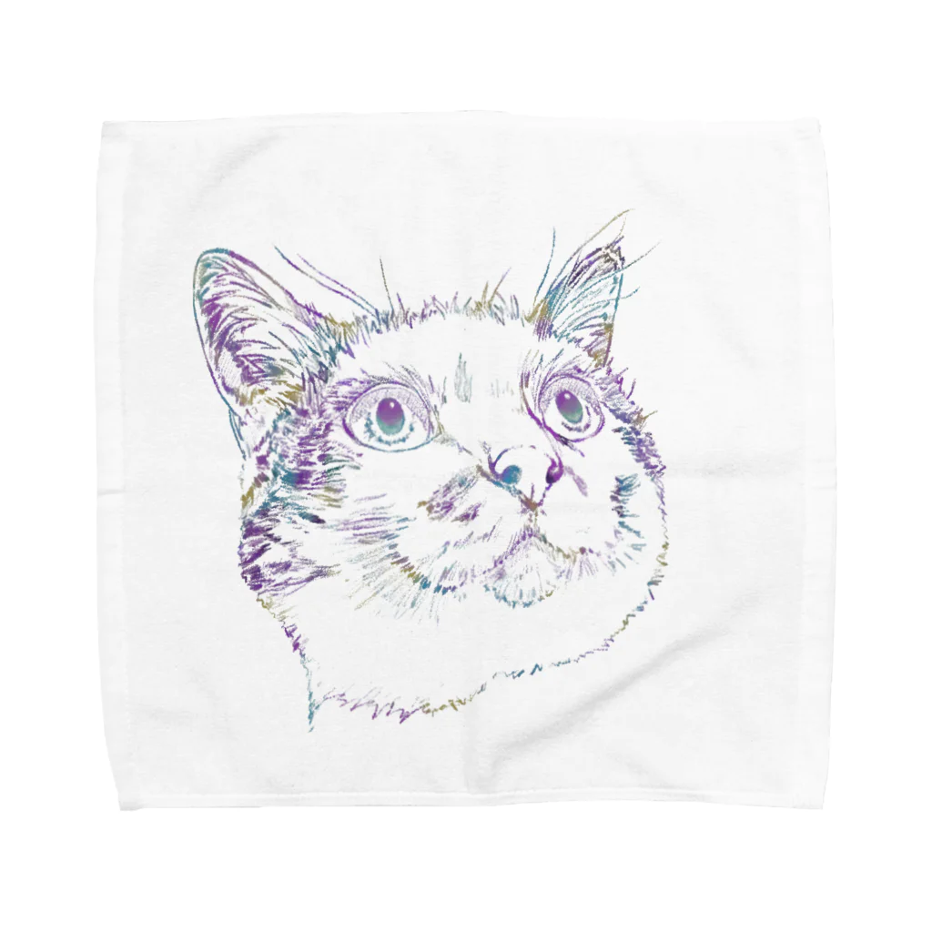 モモセ イトの見上げ猫 Towel Handkerchief