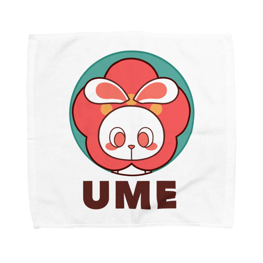 レタ(LETA)のぽっぷらうさぎ(UME・緑) Towel Handkerchief