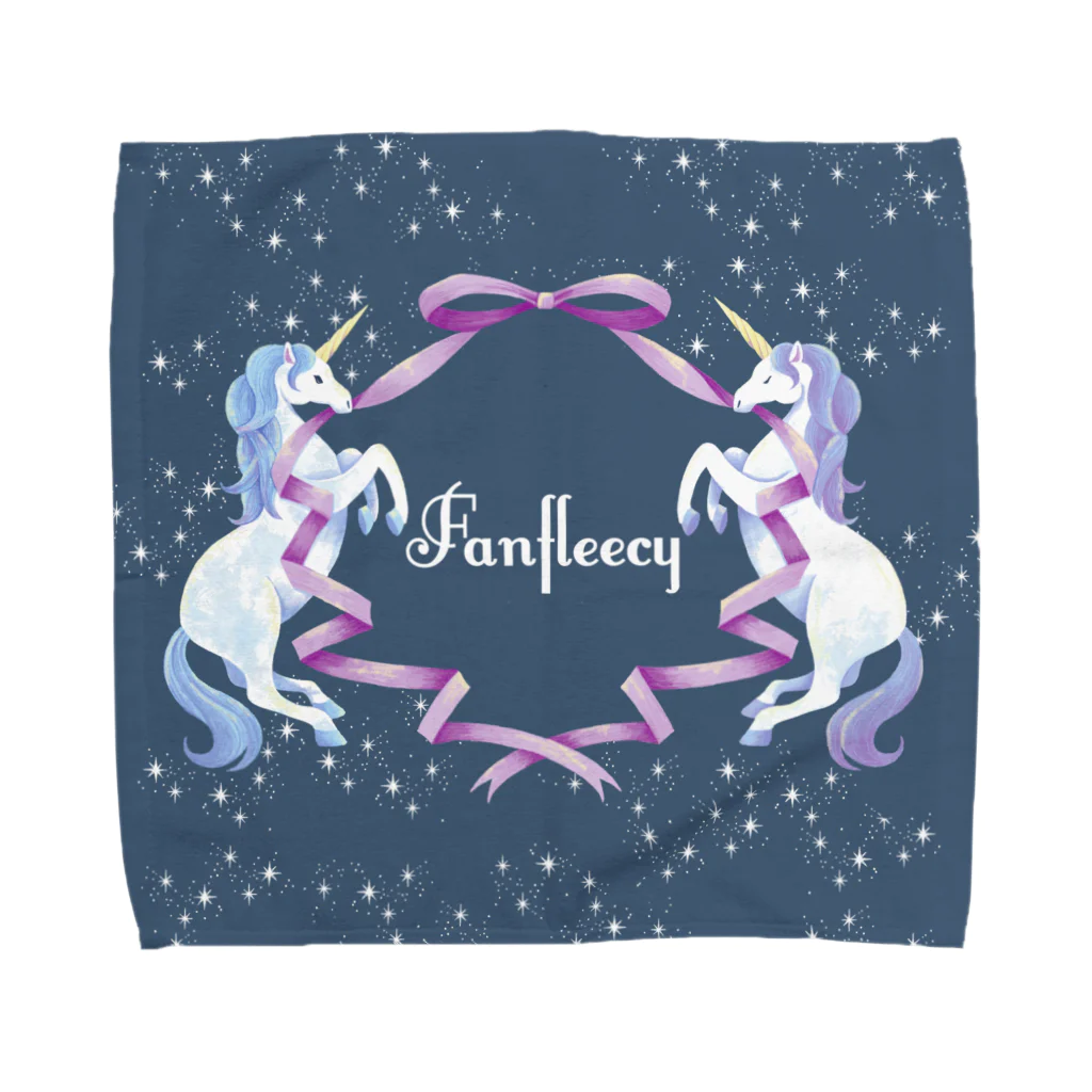 Fanfleecyのunicorn(navy) Towel Handkerchief