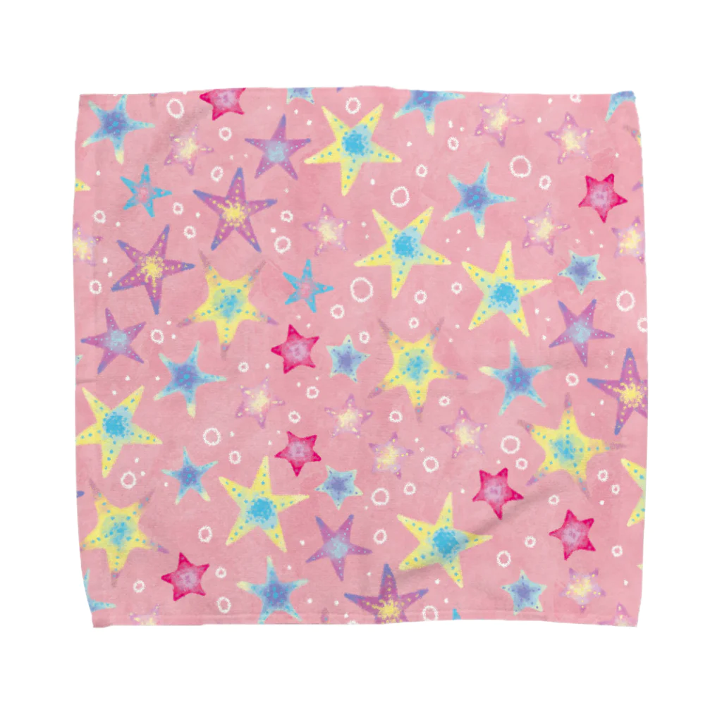 Fanfleecyのヒトデぎっしり柄(pink) Towel Handkerchief