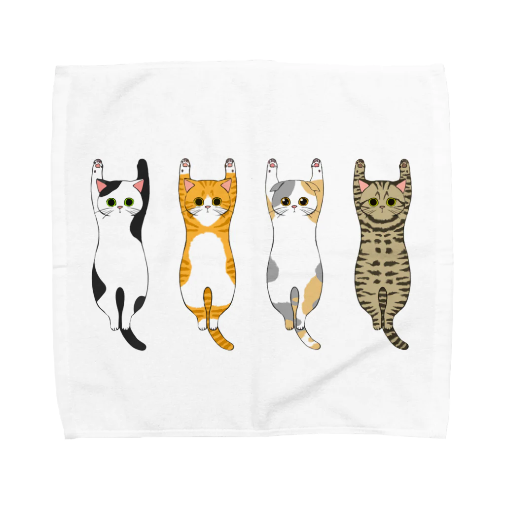 このはな素材屋のグッズ屋のバンザイ猫　01 Towel Handkerchief