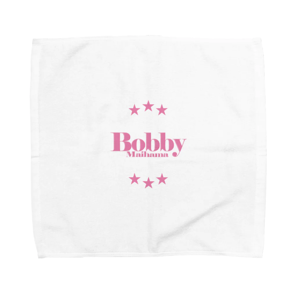 Bobbyのオンラインショップ SUZURI支店のBobby Maihamaのタオルハンカチ（ピンク） タオルハンカチ