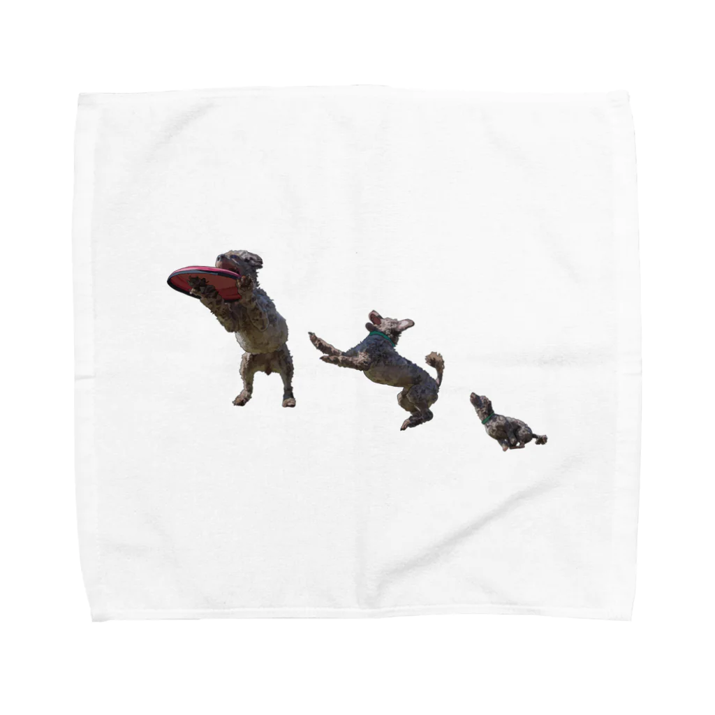 アニマル〜のジャンプワンコ Towel Handkerchief