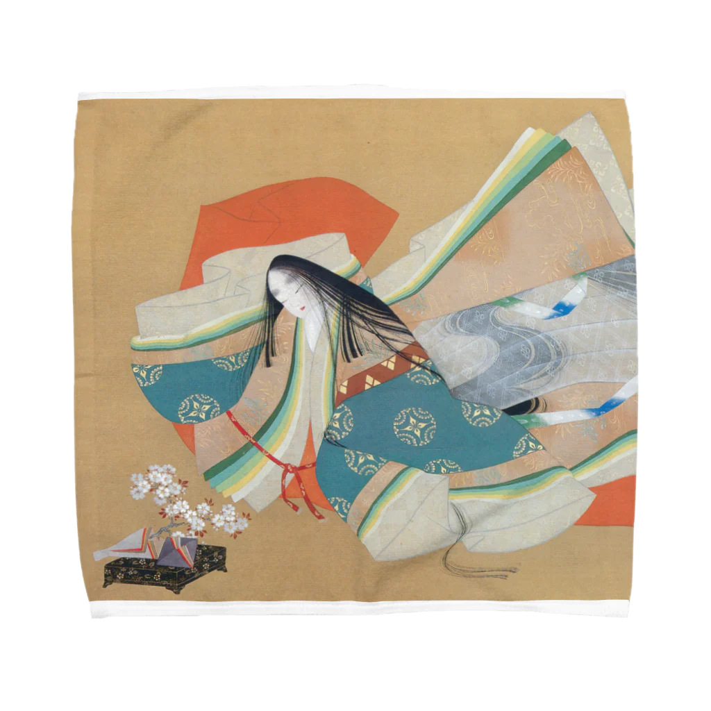 寿めでたや(ukiyoe)の日本画：上村松園_伊勢大輔(1929) Towel Handkerchief