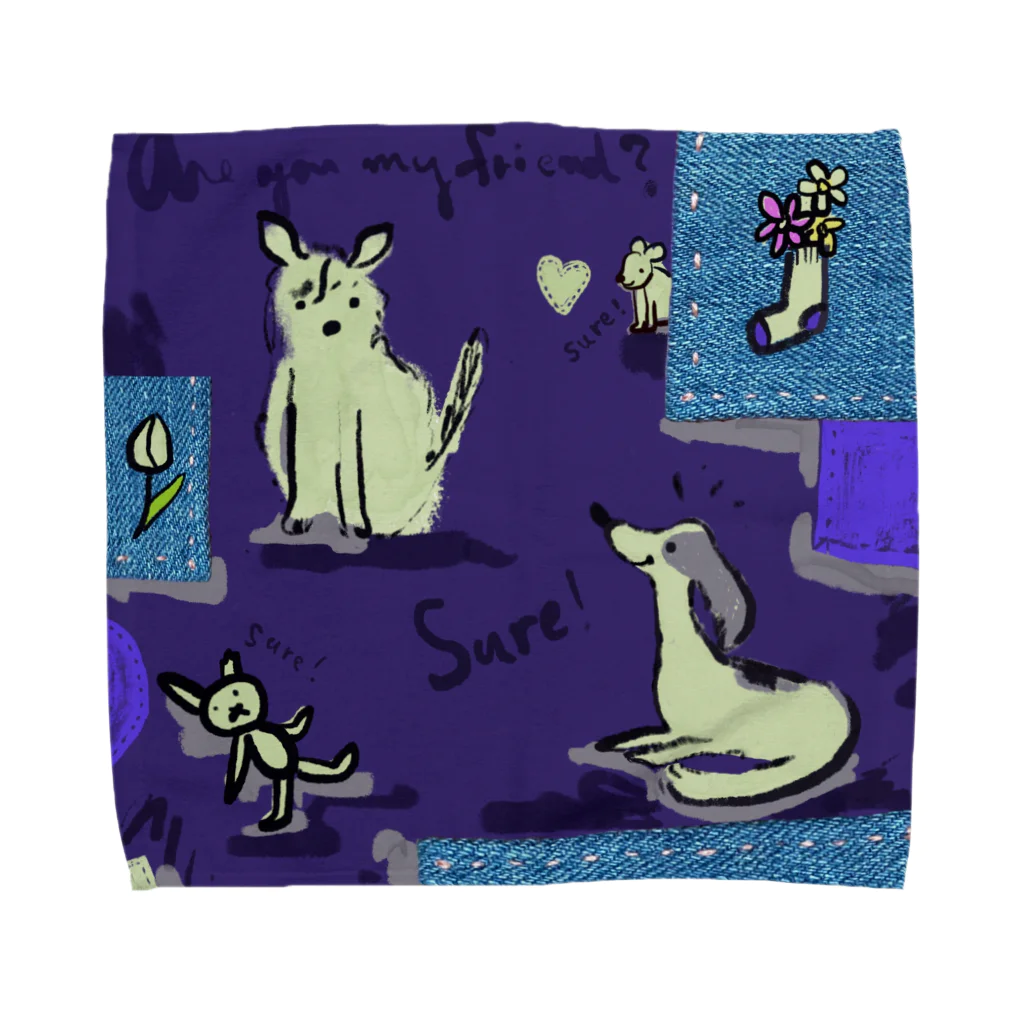 カロドッグのたろちゃんとソフィー Towel Handkerchief