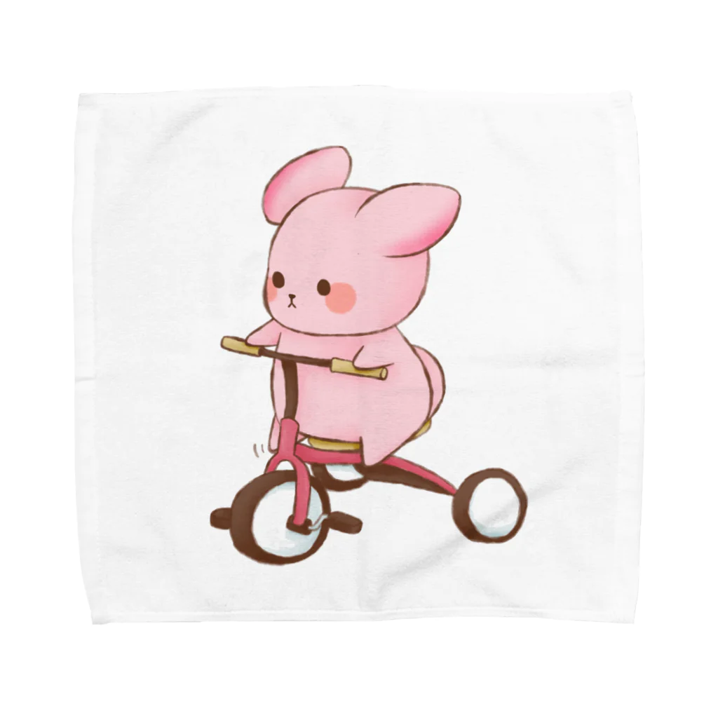 ゆめうさぎShopのゆめうさぎ三輪車がんばる！ Towel Handkerchief