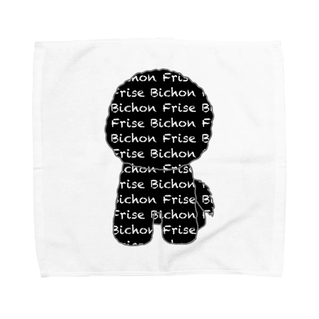 BOB商店のロゴビション ブラック＆ホワイト Towel Handkerchief