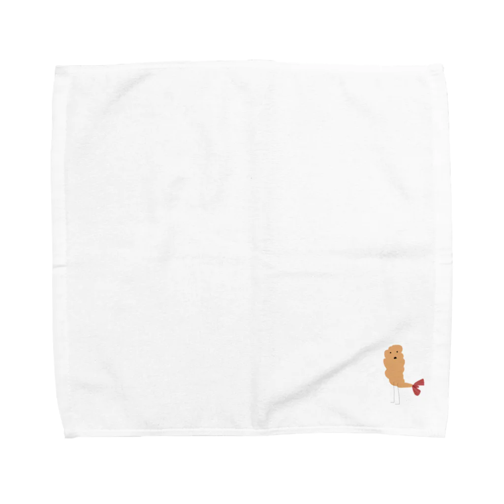 よい子のしろくまのエビフライのアップリケ Towel Handkerchief