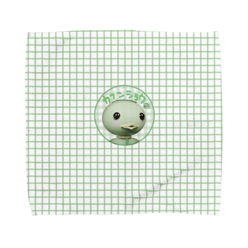 grk0 🌟ウサギのチャとシロ〜時々カッパのカフンショウのカッパ　チェック Towel Handkerchief