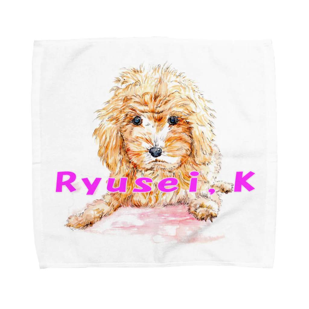佳山隆生　アートギャラリーのRyusei,Kシリーズ【トイプードル】 Towel Handkerchief