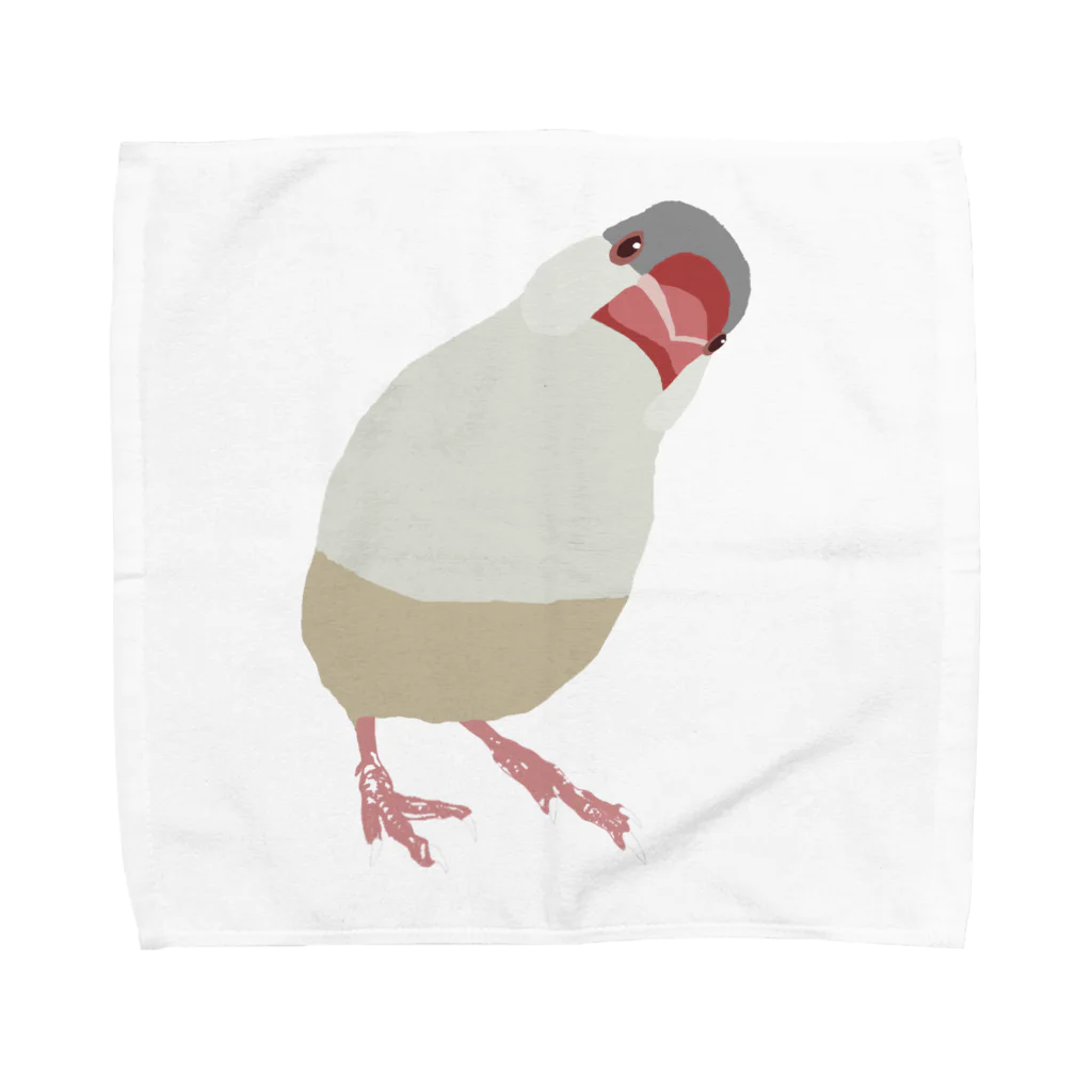 おしゃれぶんちょうのクリームイノ文鳥 Towel Handkerchief