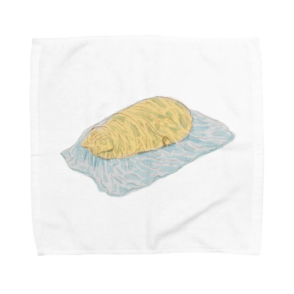 イエネコのビニールの下でごめん寝する茶トラ猫 Towel Handkerchief