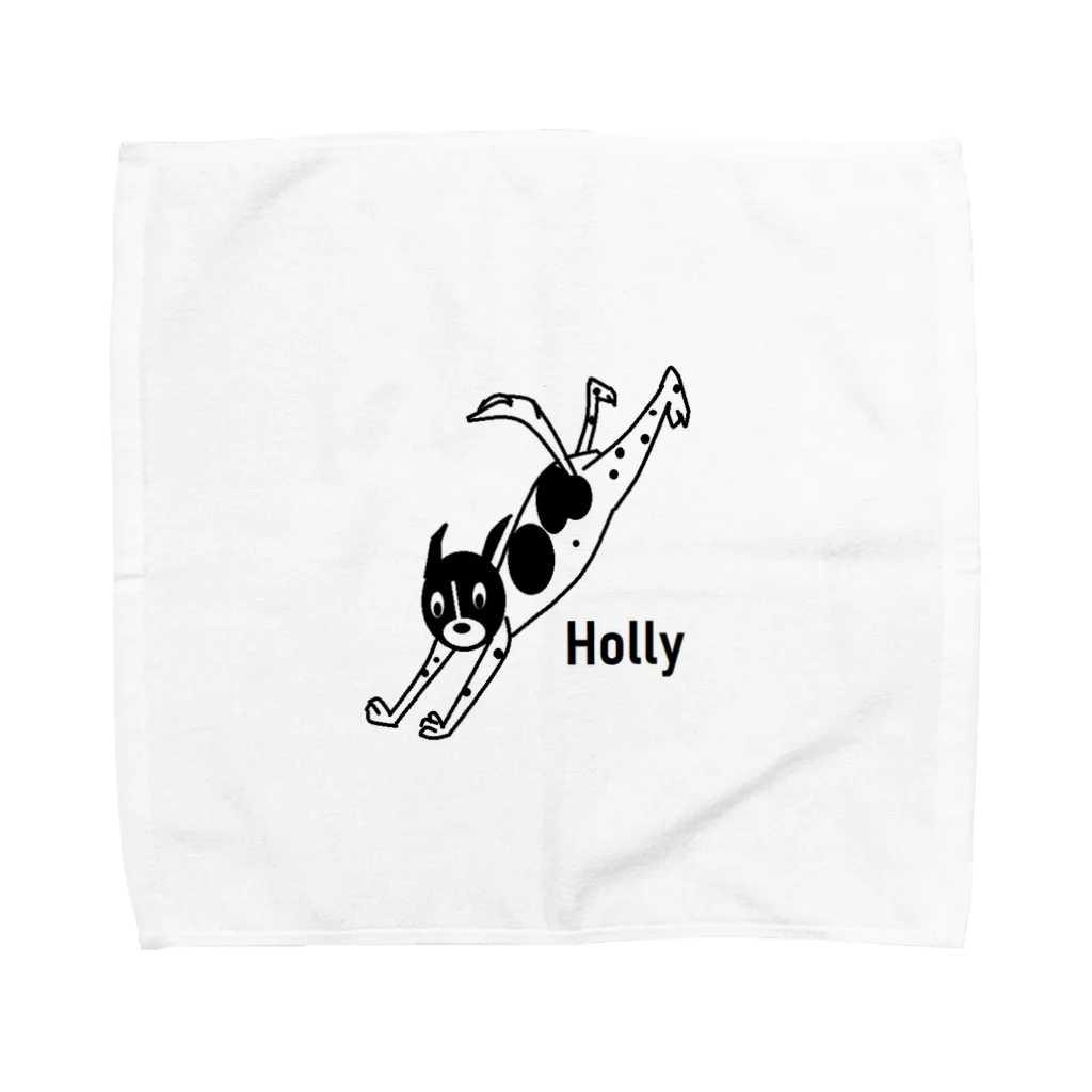 Holly_K_808の白黒の犬、ホリー Towel Handkerchief