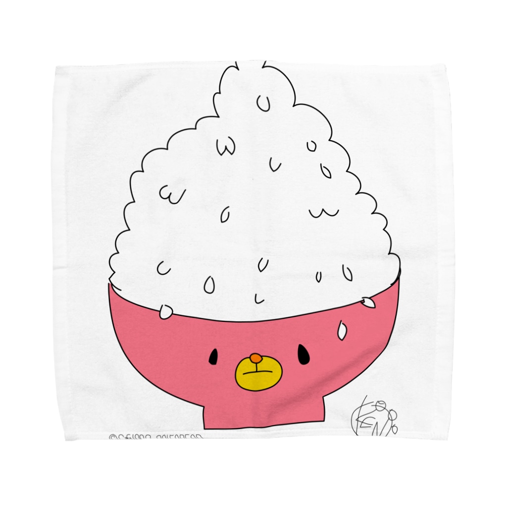 大盛りくまさん ピンク担当のあの子にプレゼントしよう 個性派tシャツ かわいいtシャツ くま ごはん好き キャラファク 世界一売れていないざつ ゆるキャラデザイナー Cfgs のタオルハンカチ通販 Suzuri スズリ