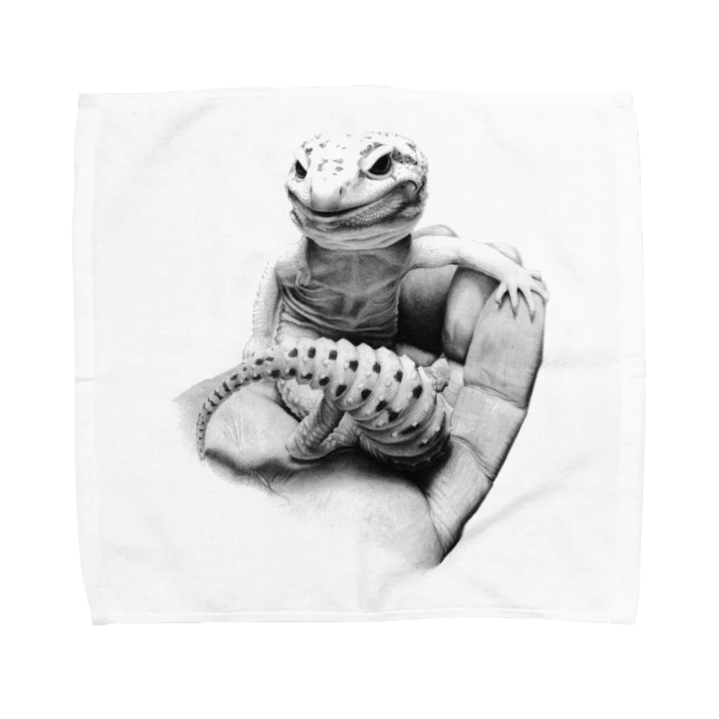 Pencil reptiles | 鉛筆の爬虫類達のヒョウモントカゲモドキ（レオパ） Towel Handkerchief