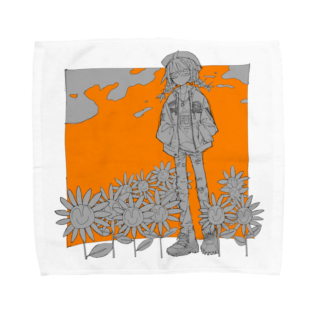 タツミのサンフラワ Towel Handkerchief