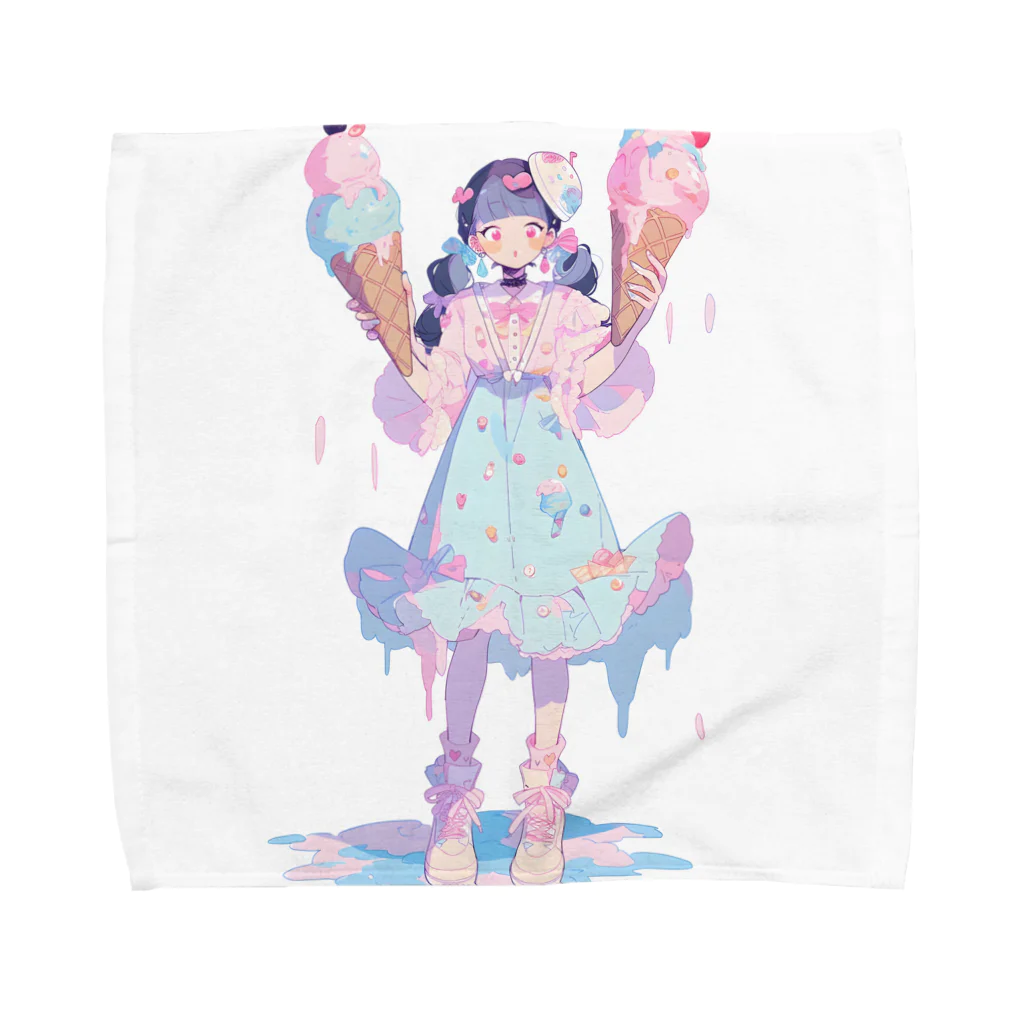 ヤバいTシャツ屋しゃんの暑い夏はアイスだ015 Towel Handkerchief