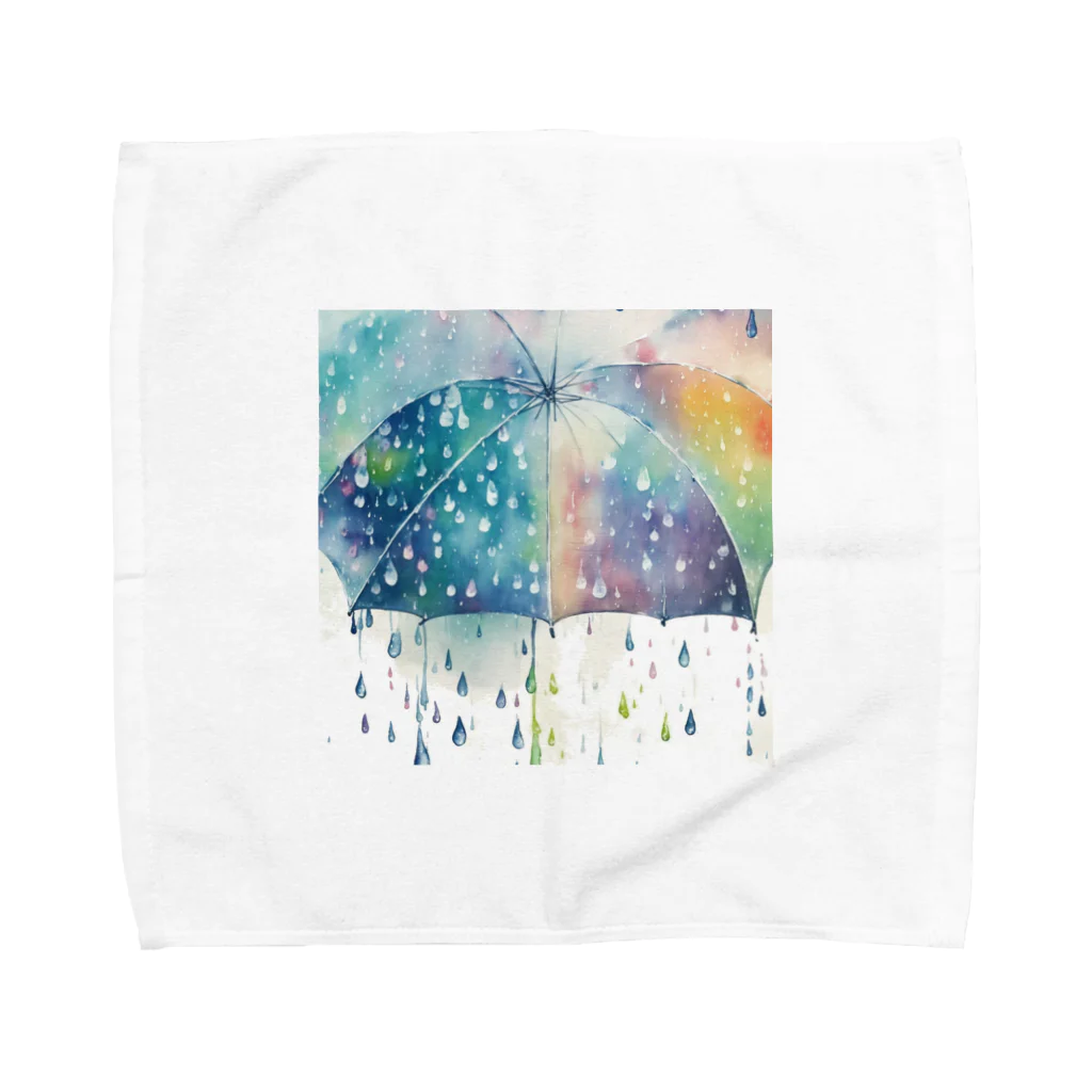 ぽけの水彩風雨の風景 Towel Handkerchief